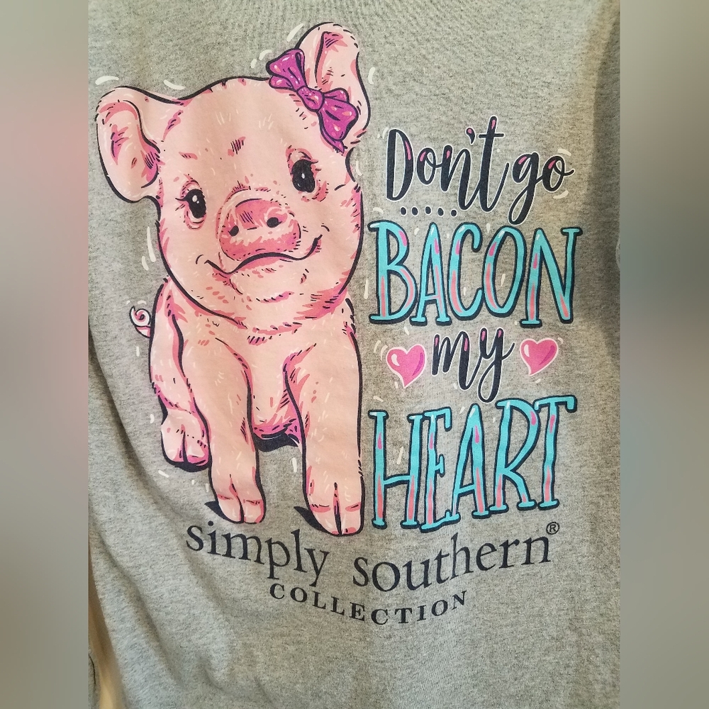 Simply Southern Gray Graphic Long Sleeve Tshirt - Picture 1 of 4